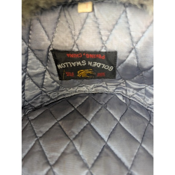 Golden Swallow Hat Ushanka Trapper Faux Fur Gray Quilted Lined Winter Warm Mens